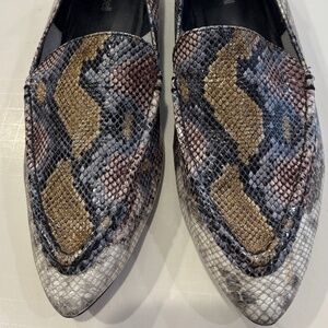 Jeffrey Campbell Barnett leather Snake Studded Loafers Size 9.5 M